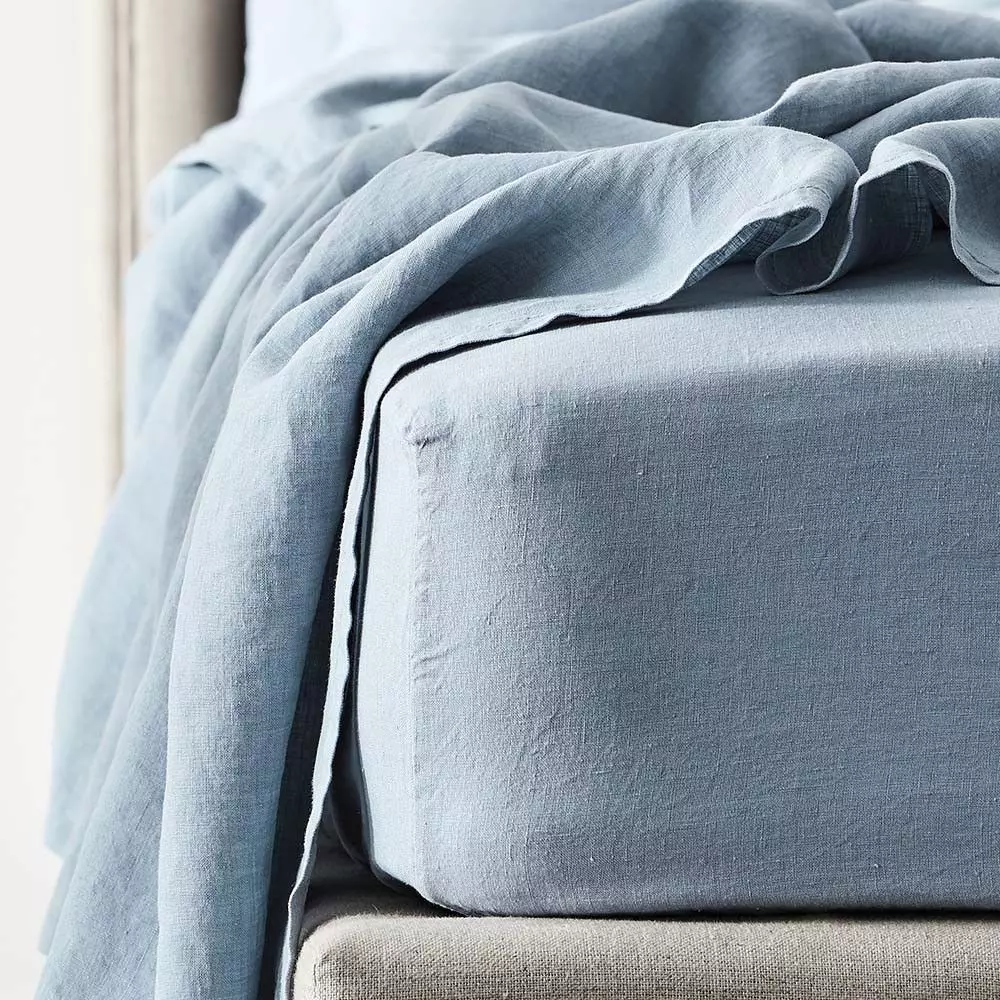 Antwerp Linen Fitted Sheet - Cloud 1 Antwerp Linen Fitted Sheet - Cloud