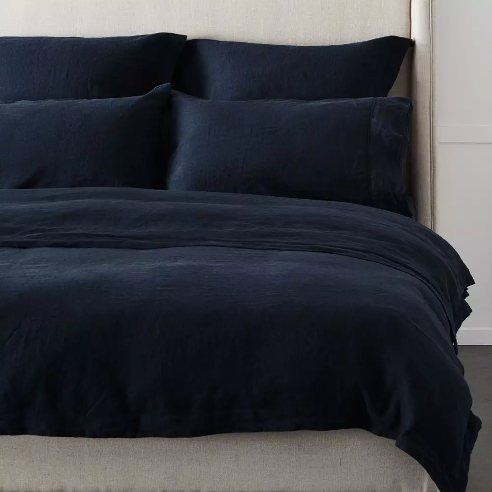 Antwerp Linen Quilt Cover - Ink 1 Antwerp Linen Quilt Cover - Ink