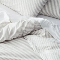 Parish Flat Sheet - Natural & White