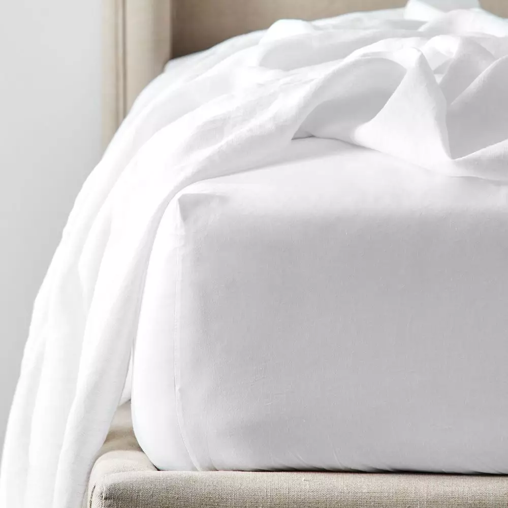 Alma Fitted Sheet - White 1 Alma Fitted Sheet - White