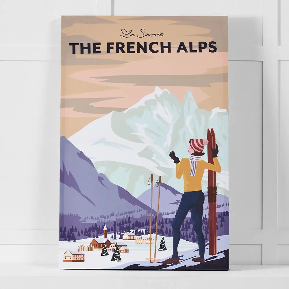 Vintage French Alps Canvas 60x90 1 Vintage French Alps Canvas 60x90
